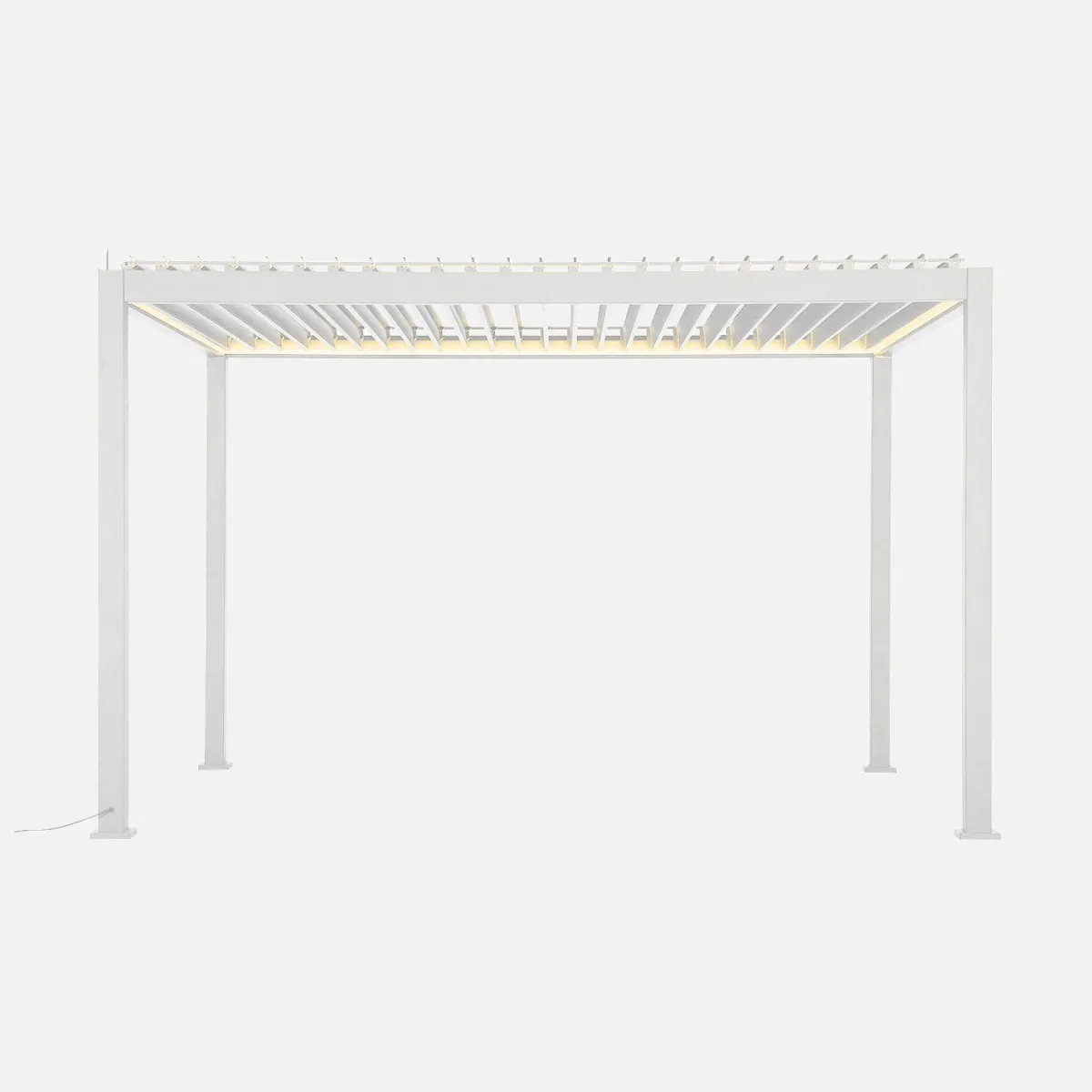 sweeek Pergola bioclimatica 3x4m in alluminio LED + tenda 3m + tenda 4m