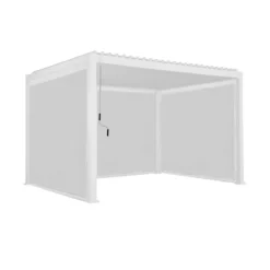 sweeek Pergola bioclimatica 3x4m in alluminio + 2 tende da 3m + 1 tenda da 4m