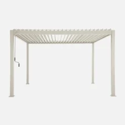 sweeek Pergola bioclimatica 3x4m in alluminio + tenda da 3m + tenda da 4m