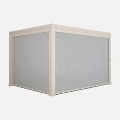 sweeek Pergola bioclimatica 3x4m in alluminio + tenda da 3m + tenda da 4m