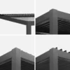 sweeek Pergola bioclimatica 3x4m in alluminio e acciaio + 3 tende 1m con lamelle orientabili