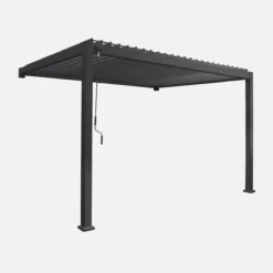 sweeek Pergola bioclimatica 3x4m in alluminio addossata, lame orientabili