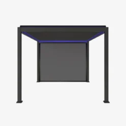 Pergola bioclimatica 3x4m motorizzata in alluminio LED + 1 tenda 3m