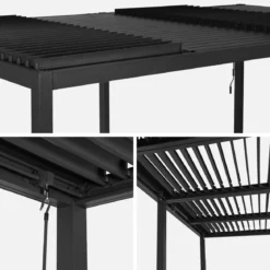 Pergola bioclimatica 3x6m + 2 tende 3m
