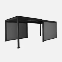 sweeek Pergola bioclimatica 3x6m + 2 tende 3m