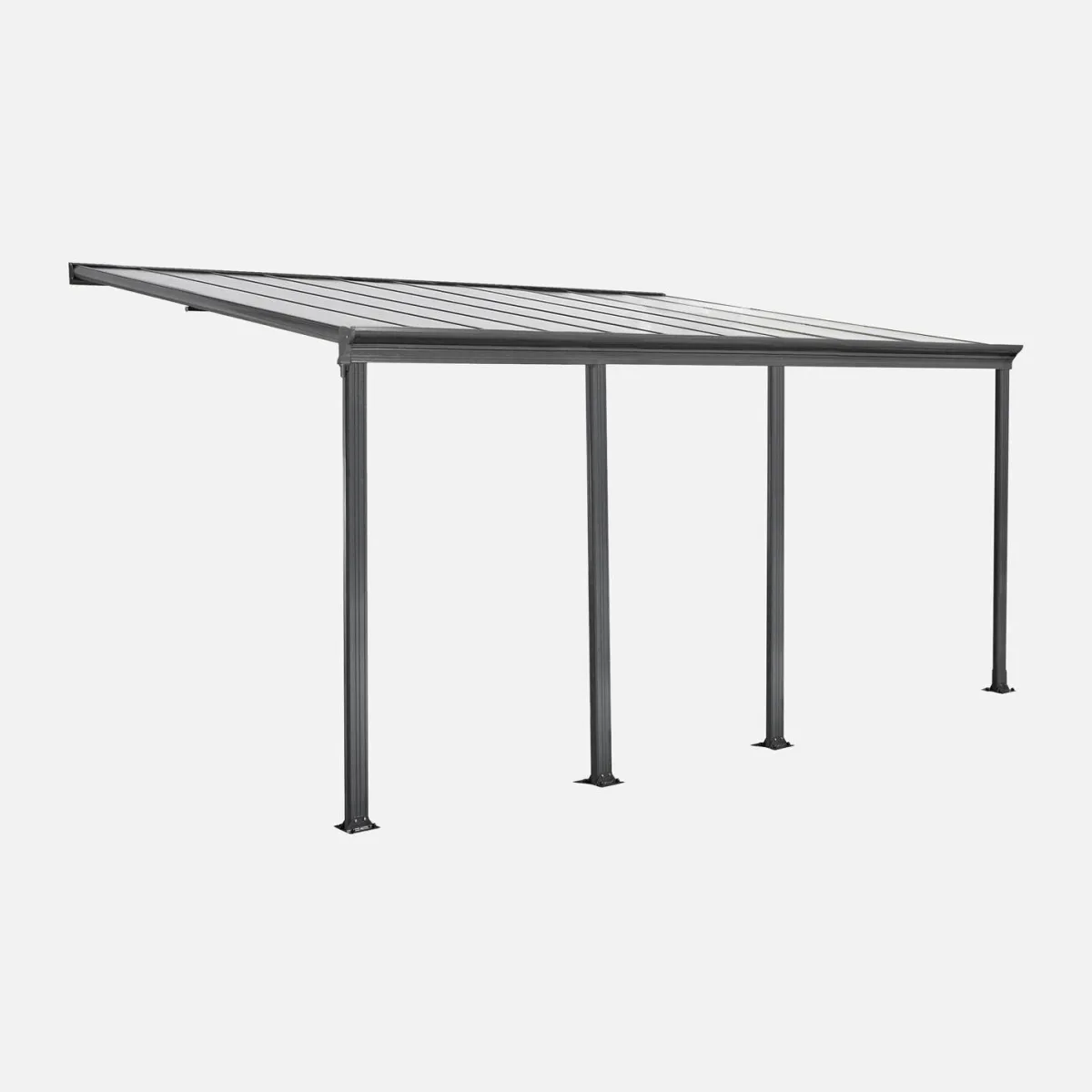 sweeek Pergola carport addossata in alluminio 3x6 m con grondaia