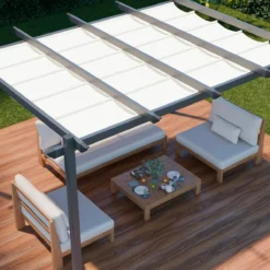 sweeek Pergola 3x4m in alluminio telo scorrevole