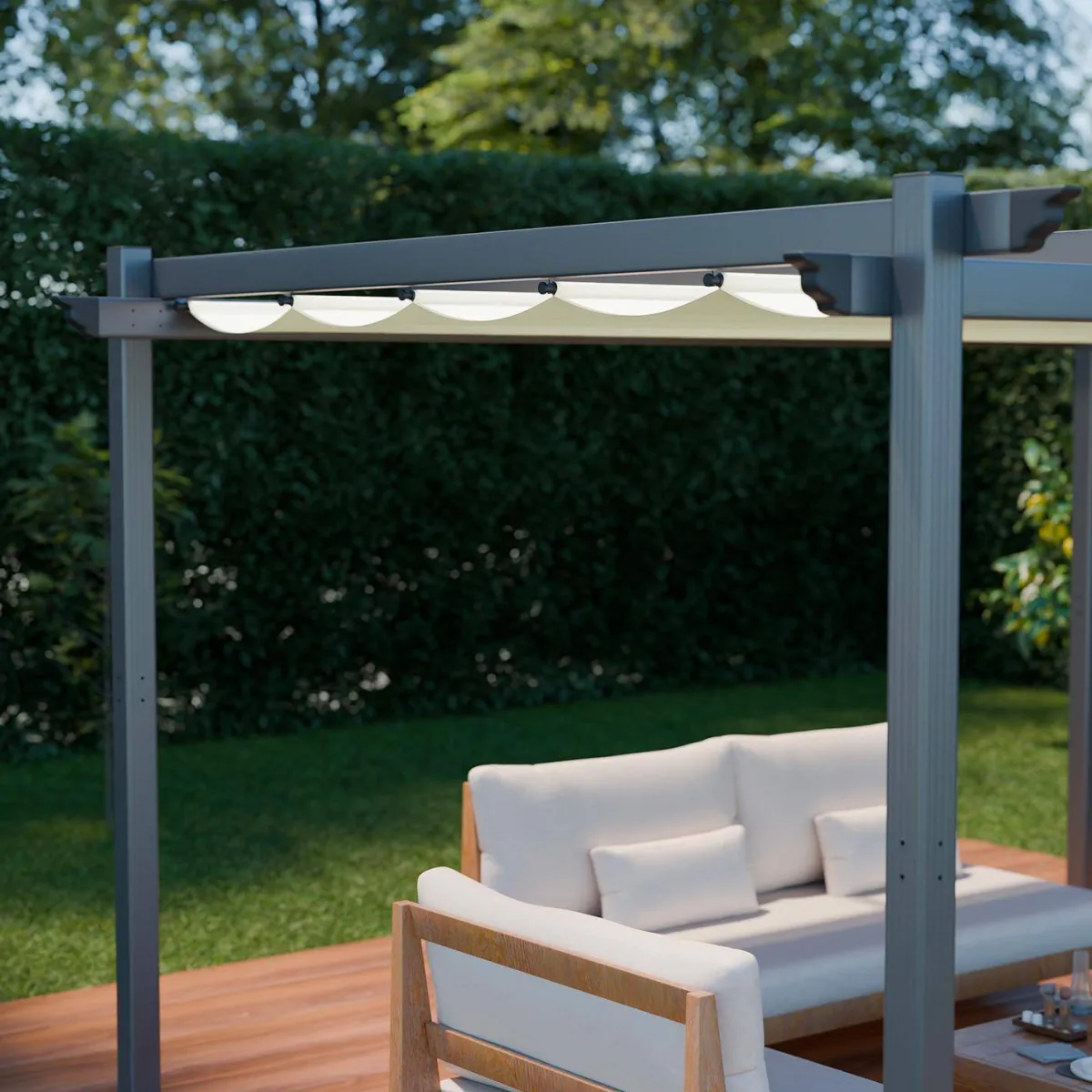 sweeek Pergola 3x4m in alluminio telo scorrevole