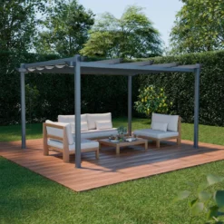 sweeek Pergola 3x4m in alluminio telo scorrevole