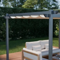 sweeek Pergola 3x4m in alluminio telo scorrevole