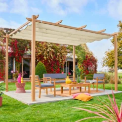 sweeek Pergola 3x4m in alluminio telo scorrevole