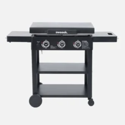 sweeek Piastra plancha a gas a 3 bruciatori con carrello e utensili