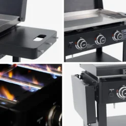 sweeek Piastra plancha a gas a 3 bruciatori con carrello