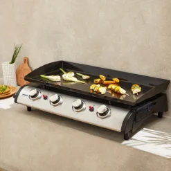 sweeek Piastra plancha a gas a 4 bruciatori con utensili