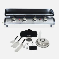 sweeek Piastra plancha a gas a 4 bruciatori con utensili