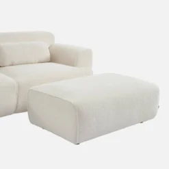 sweeek Poggiapiedi per divano Wallas bouclé, 3 posti