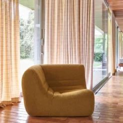 sweeek Poltrona angolare in bouclé testurizzato
