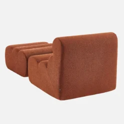 Poltrona bouclé testurizzata con poggiapiedi