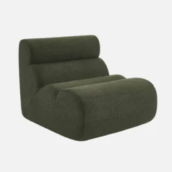 sweeek Poltrona bouclé testurizzata con poggiapiedi