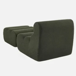 sweeek Poltrona bouclé testurizzata con poggiapiedi