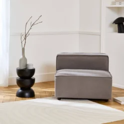 sweeek Poltrona con seduta in tessuto idrorepellente, modulo per divano modulare