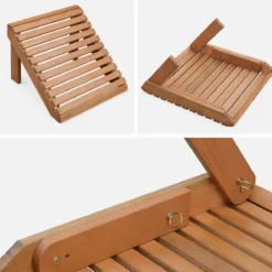 sweeek Poltrona da giardino con poggiapiedi in eucalipto