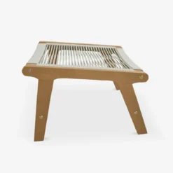 sweeek Poltrona da giardino in legno e corda con poggiapiedi