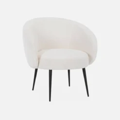 sweeek Poltrona di design in boulcé bianca e metallo