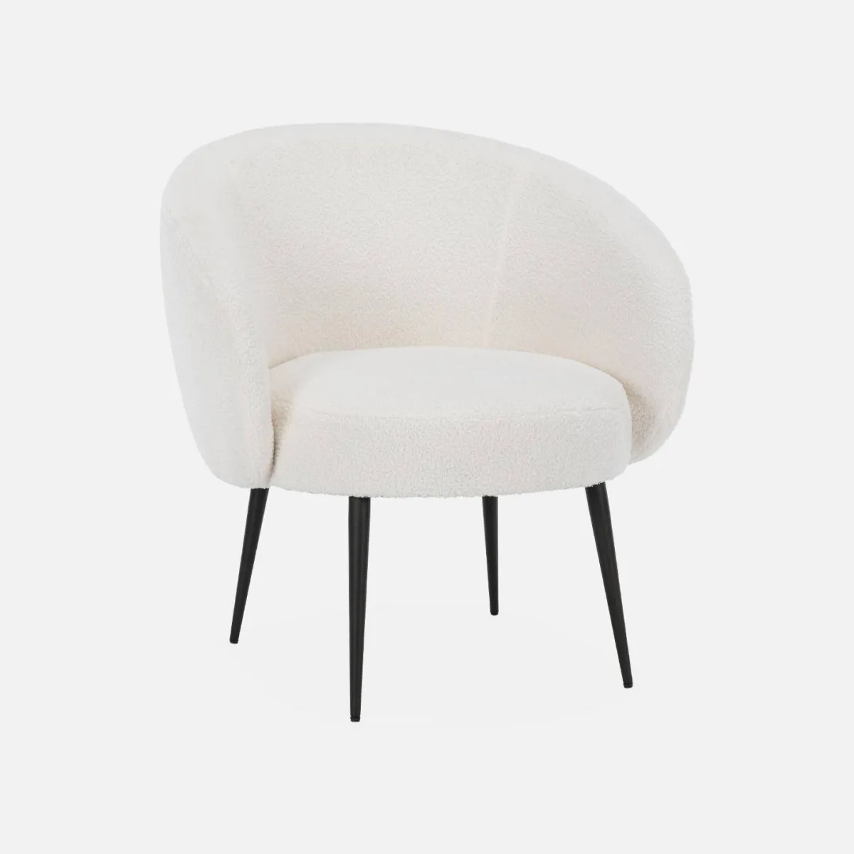 sweeek Poltrona di design in boulcé bianca e metallo