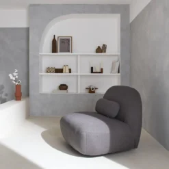 Poltrona girevole 360° bouclé