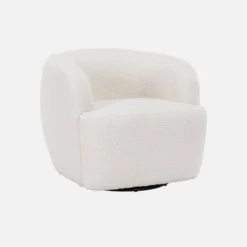 sweeek Poltrona girevole 360º in metallo e bouclé