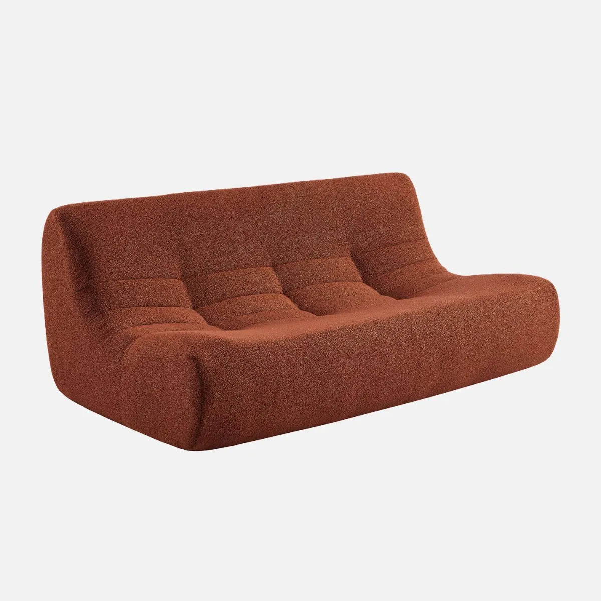 sweeek Poltrona in tessuto bouclé strutturato, 3 posti
