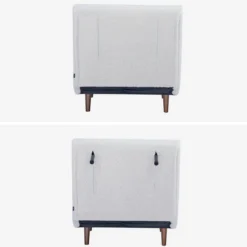 sweeek Poltrona letto bouclé con base in legno