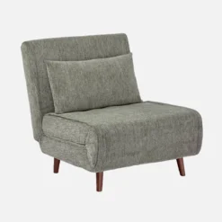 Poltrona letto convertibile in tessuto ciniglia
