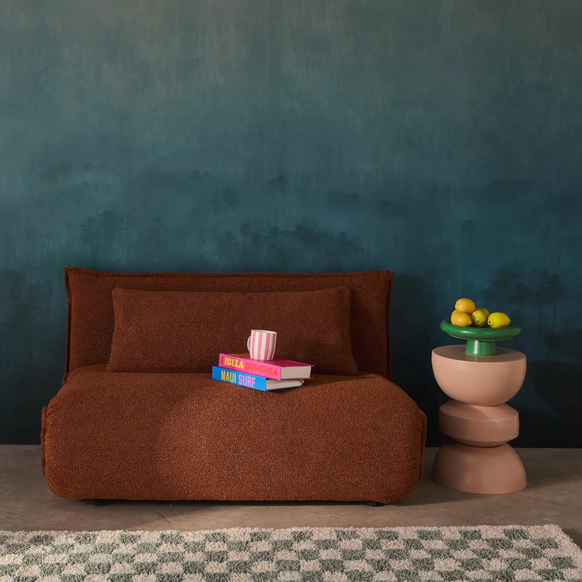 sweeek Poltrona letto convertibile bouclé strutturata, 2 posti
