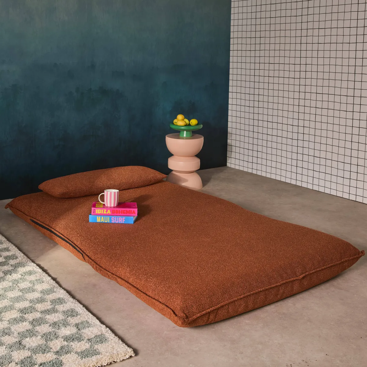 sweeek Poltrona letto convertibile bouclé strutturata, 2 posti