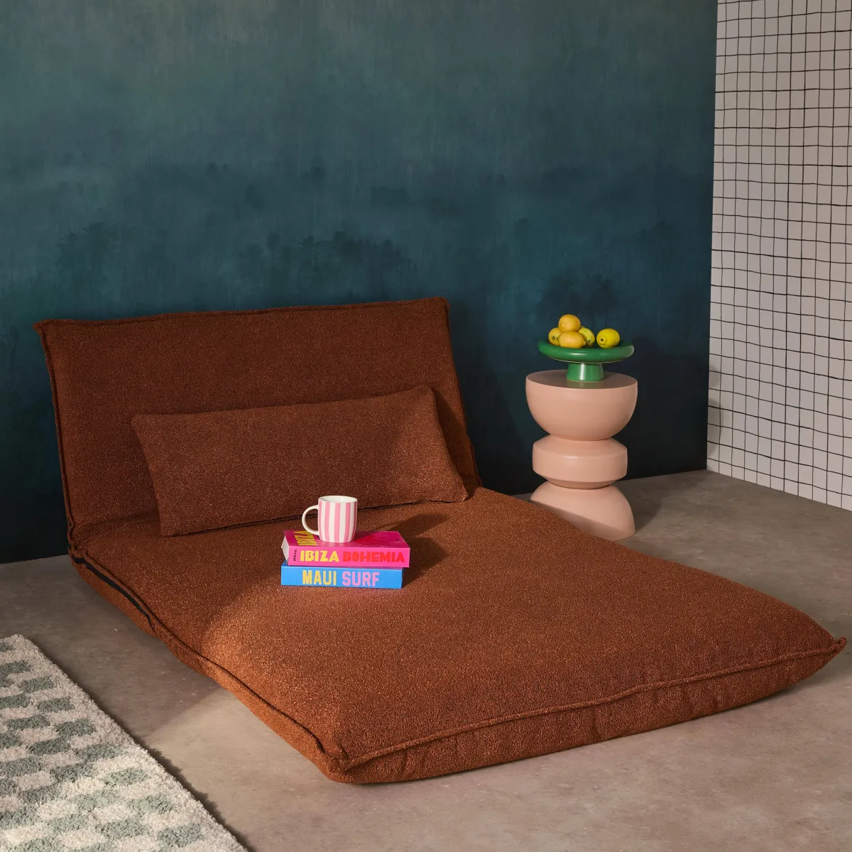 sweeek Poltrona letto convertibile bouclé strutturata, 2 posti