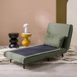 Poltrona letto convertibile bouclé strutturata, 2 posti