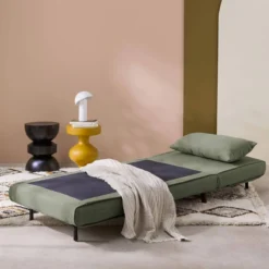 Poltrona letto convertibile bouclé strutturata, 2 posti