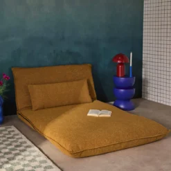 Poltrona letto convertibile bouclé strutturata, 2 posti