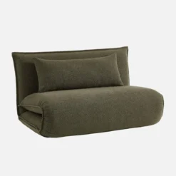 Poltrona letto convertibile bouclé strutturata, 2 posti