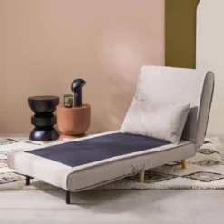 Poltrona letto convertibile tessuto con piedi in legno