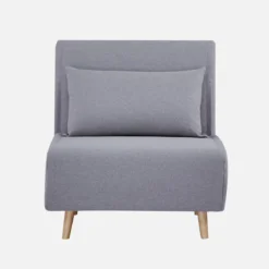 Poltrona letto convertibile tessuto con piedi in legno