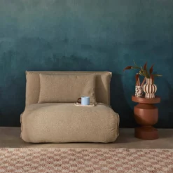 Poltrona letto trasformabile bouclé testurizzato