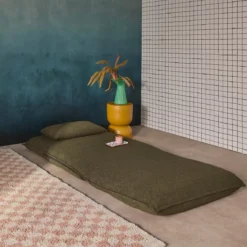Poltrona letto trasformabile bouclé testurizzato
