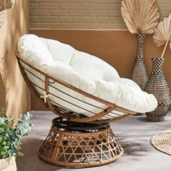 sweeek Poltrona papasan girevole a 360° in polirotilene