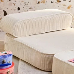 sweeek Poltrona per bambini in velluto a coste pieghevole