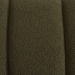 Poltrona relax con gambe rotonde in legno e tessuto bouclé