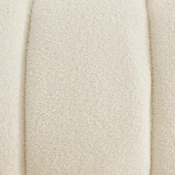 Poltrona relax con gambe rotonde in legno e tessuto bouclé
