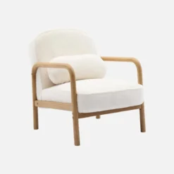 sweeek Poltrona scandinava arrotondata in legno di hevea